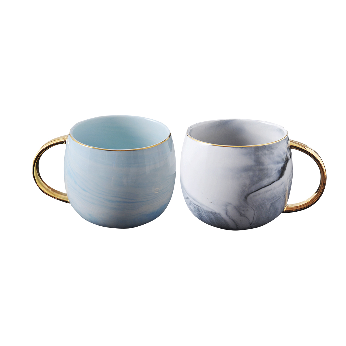 Marble Coffee Mug With Golden Handle (300ml)